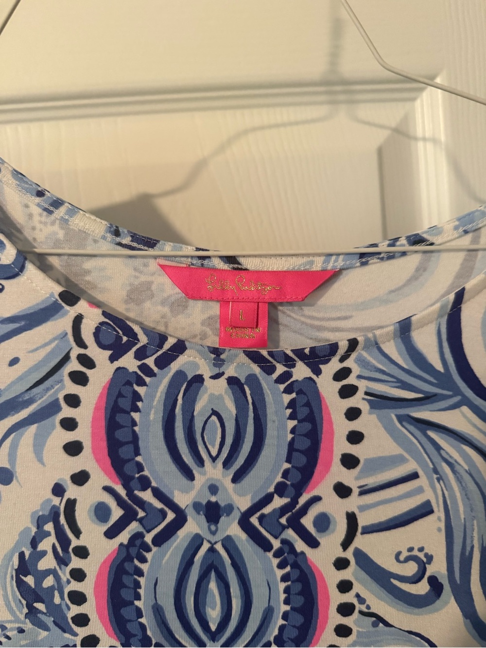 Lilly Pulitzer Blue, White & Pink Ornate Print Tunic - Picture 3 of 3